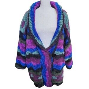 John Weitz Sweater Coat Vintage 80's Size Large Lined